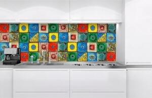 DIMEX | Fototapeta do kuchyně Lisabonské kachličky KI-180-107| 180 x 60 cm |zelená, vícebarevná, modrá, červená, žlutá