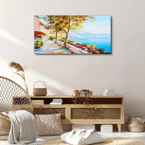 Obraz na plátně Obraz na plátně Mořský strom květiny obloha
