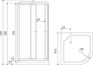 Novoterm Hydromasážní box NV-Orlando 80x80