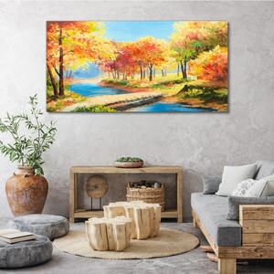 Obraz na plátně Obraz na plátně lesní most vody