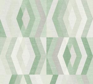 A.S. Création | Vliesová tapeta na zeď Geo Nordic 37533-5 | 0,53 x 10,05 m | zelená, šedá