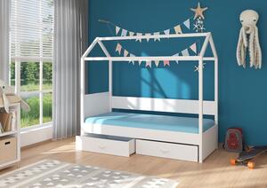 Dětská postel Quido 80x180 cm domeček Bílá
