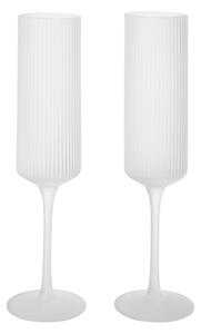 FERM LIVING Skleničky na šampaňské Ripple Flutes, Frosted, sada 2 kusů