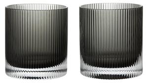 FERM LIVING Skleničky Ripple Tumbler, Smoked Grey, sada 2 kusů