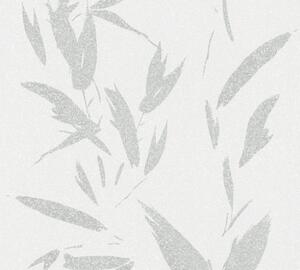 A.S. Création | Vliesová tapeta na zeď New Elegance 37549-4 | 0,53 x 10,05 m | bílá, metalická, šedá