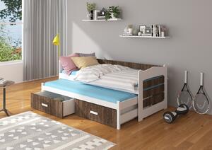 Dětská postel 90x200 cm s přistýlkou Zeya Bílá