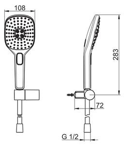 Hansa Sprchová sada HANSAACTIVEJET STYLE s 3-polohovou sprchou 84380233
