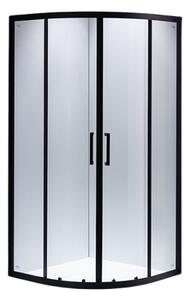BPS-koupelny Čtvrtkruhový sprchový kout HYD-RK01B 90x90 černá/transparent - bez vaničky