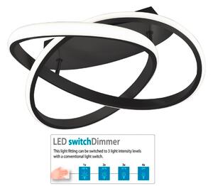 Trio Leuchten R62051132 COURSE - Stropní lustr stmívatelný klasickým vypínačem, LED 18W, 3000K, 2400lm (Moderní stropní lustr s příjemnou teplou barvou světla, montura v matné černé barvě)