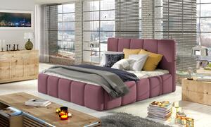 Čalouněná postel Edvige 140 x 200 cm Mat Velvet 63 růžová