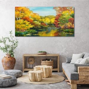 Obraz na plátně Obraz na plátně Lesní řeka Stromy Sky