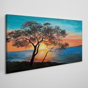 Obraz na plátně Obraz na plátně Sunset stromu moře moře