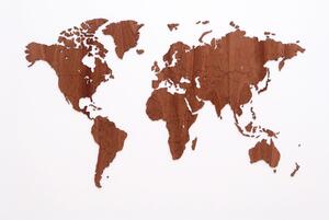 Dřevěná mapa světa Premium Timber Sapeli