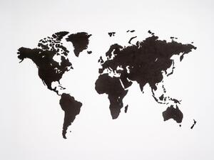 Dřevěná mapa světa HDF Minimalist Černá / 130 x 78 cm