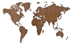 Dřevěná mapa světa Premium Timber Ořech