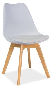 Bílá židle s bukovými nohami KRIS