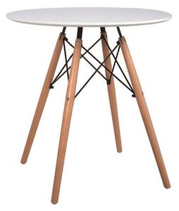 TEMPO Jídelní stůl, bílá / buk, průměr 60 cm, Gamin NEW 60