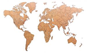 Dřevěná mapa světa True Puzzle Hnědá / 100 x 60 cm / Ne