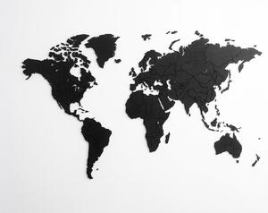 Dřevěná mapa světa True Puzzle Černá / 150 x 90 cm / Ano