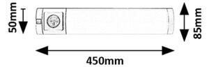 Rabalux 78038 - LED Podlinkové sv. se zás. SOFT 2E LED/5W/230V 4000K 45cm stříb