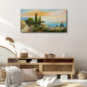 Obraz na plátně Obraz na plátně Strom pobřeží slunce