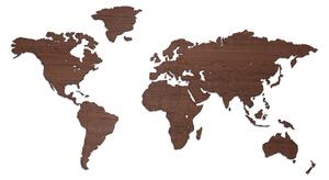 Magnetická mapa světa Geo Matrix Wenge / 150 x 75 cm