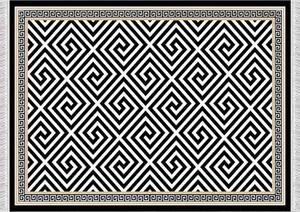 TEMPO Koberec, černo-bílý vzor, 160x230, MOTIVE