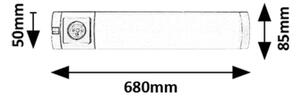 Rabalux 78039 - LED Podlinkové sv. se zás. SOFT 2E LED/8W/230V 4000K 68cm stříb