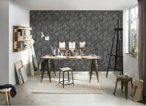 A.S. Création | Vliesová tapeta na zeď Industrial 37741-2 | 0,53 x 10,05 m | černá, metalická, šedá