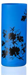 Crystalex - Bohemia Crystal Váza Blue & Black Flower 260 mm, 1 ks