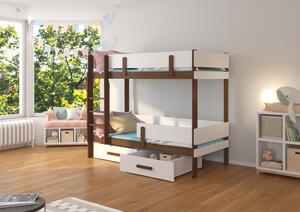 Dvoupatrová postel dětská 80x180 cm Carey Bílá