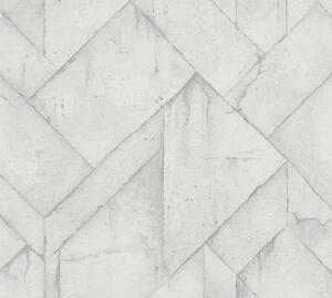 Vliesová tapeta na zeď Industrial 37741-5 | 0,53 x 10,05 m | šedá, bílá, krémová | A.S. Création
