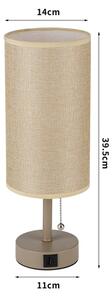 Brilagi - Stolní lampa s USB portem TABLON 1xE27/25W/230V béžová