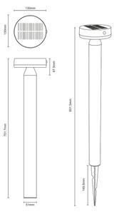 Zuma Line PT33613 - LED Solární lampa CARLI LED/4,5W/2000 mAh IP44 černá
