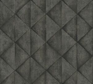 Vliesová tapeta na zeď Industrial 37742-5 | 0,53 x 10,05 m | černá, šedá | A.S. Création