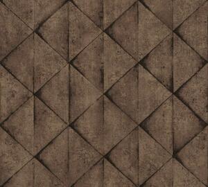 Vliesová tapeta na zeď Industrial 37742-4 | 0,53 x 10,05 m | hnědá, černá | A.S. Création