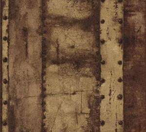 Vliesová tapeta na zeď Industrial 37743-3 | 0,53 x 10,05 m | hnědá, měděná | A.S. Création
