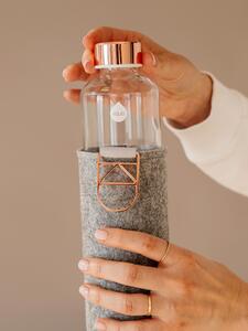 EQUA Mismatch Rose Gold 750 ml designová luxusní ekologická skleněná lahev na pití s plstěným obalem