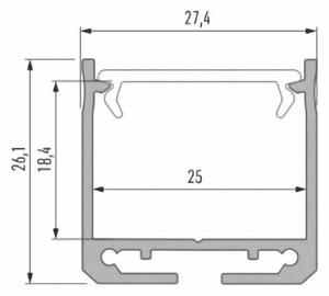 LED lampa do nástěnných panelů STANDARD Délka/výkon: 60cm/6W, Barva světla: Teplá 3000K