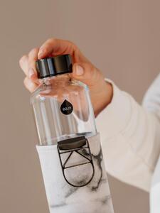 EQUA Mismatch Stone 750 ml designová luxusní ekologická skleněná lahev na pití s obalem z umělé kůže