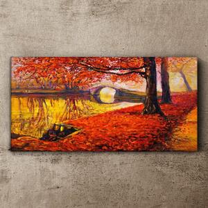 Obraz na plátně Obraz na plátně Park Stromy podzimní listí