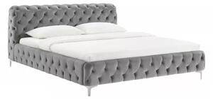 Postel MODERN BAROCCO 160x200 CM šedá samet Nábytek | Ložnice | Postele | Všechny postele pro dospělé