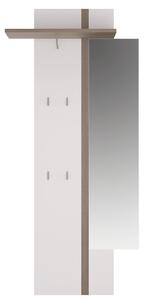 Věšákový panel se zrcadlem jednodveřová v luxusní bílé barvě ve vysokém lesku TK026 TYP 115