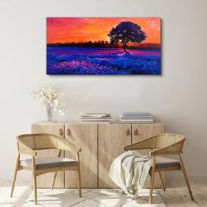 Obraz na plátně Obraz na plátně Sunset strom květiny