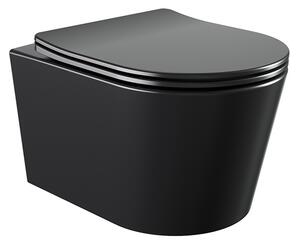 BPS-koupelny Závěsná WC mísa se SoftClose sedátkem HYD-4667, černá mat