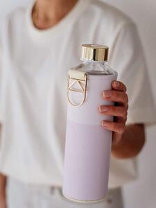 EQUA Mismatch Lila 750 ml designová luxusní ekologická skleněná lahev na pití s obalem z umělé kůže