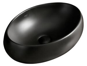 BPS-koupelny Keramické umyvadlo na desku HYD-CI-MTB-500 50x31 cm, černé matné