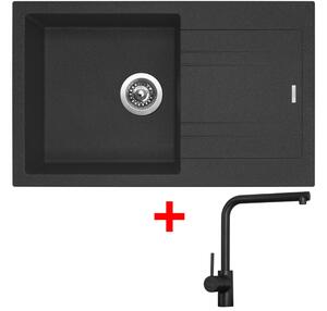 Set Sinks Linea 780 Granblack + Elka černá matná
