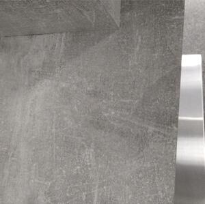TEMPO Jídelní stůl, bílá s vysokým leskem HG / beton, 160x90 cm, FARNEL