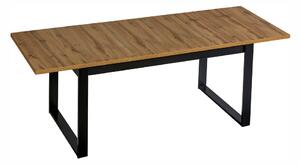 DOLMAR Jídelní stůl rozkládací - LAMELO LA14, 160/240x90, dub votan/matná černá